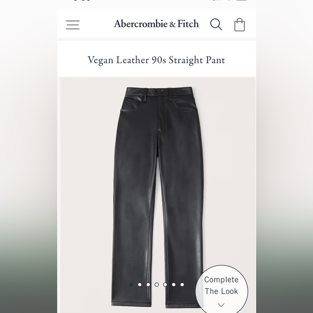 🌟EUC Abercrombie & Fitch Vegan Leather 90s Straight Pant 🌟